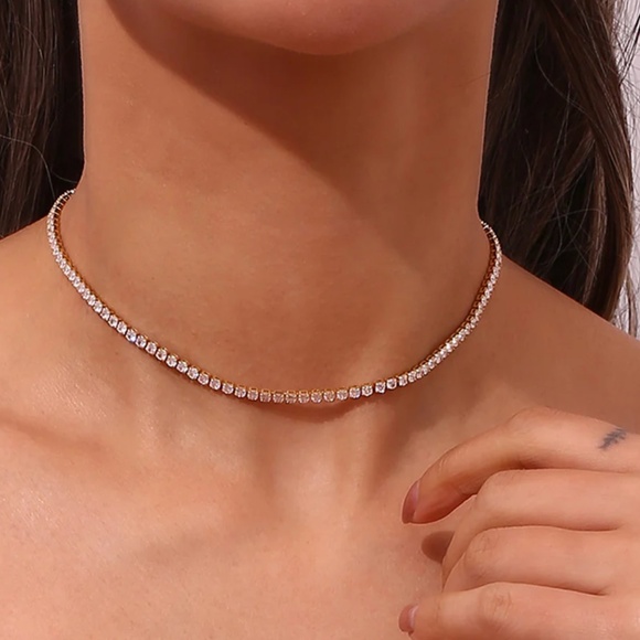 Minimalist Stripe Geometric Copper 18K Gold Plated Necklaces - Picture 1 of 2